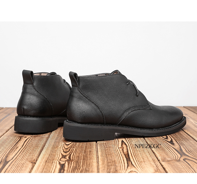 Men's Genuine Leather Casual Business Chelsea Boots - true deals club