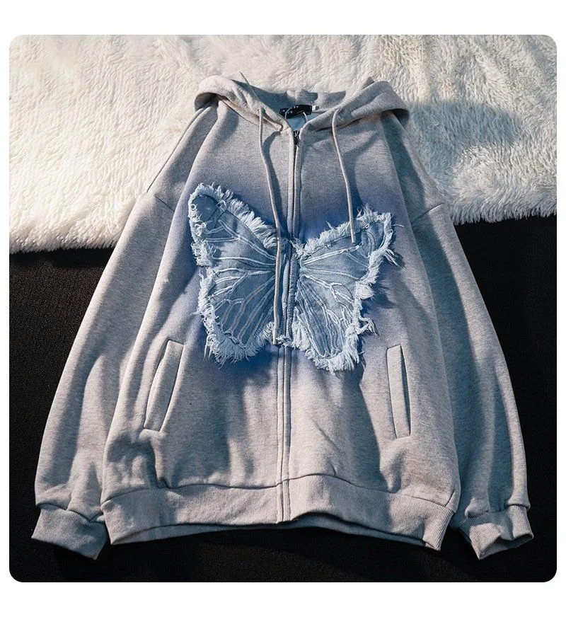 Butterfly Hoodie - Y2k Patch Design