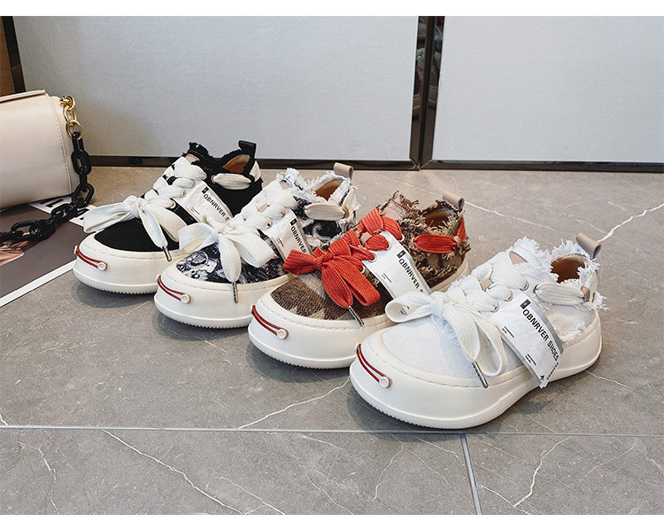 Chunky Canvas Platform Sneakers: Women's Thick Sole - true deals club