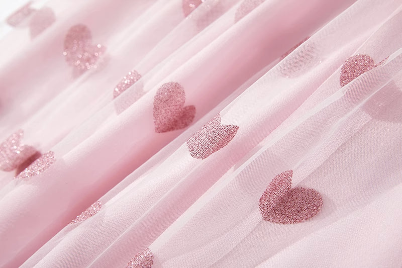 Glitter Hearts Tulle Maxi Dress Maxct