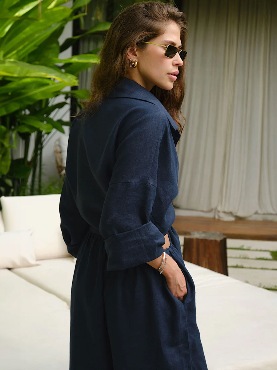 White Casual Cotton Linen Trousers Suit Women's Loose Long Sleeve Shirt Top Elastic Waist Pants Female Outfits Autumn New