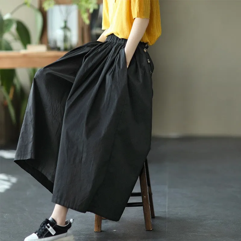 Maxct Women Autumn Retro Cotton Casual Pants