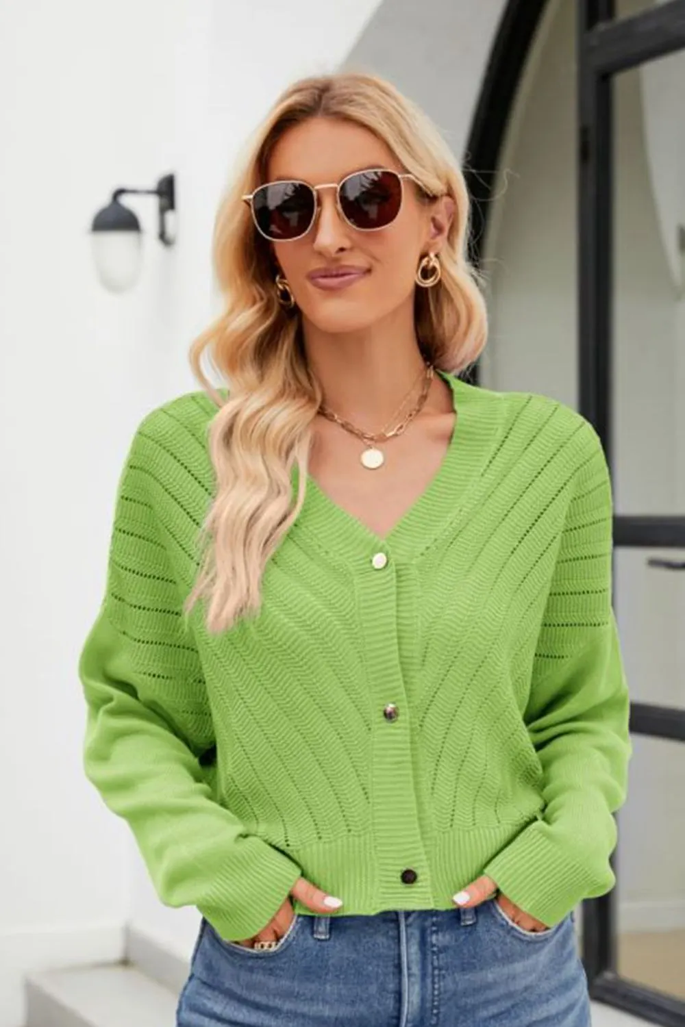 Maxct &V-Neck Button Down Cardigan