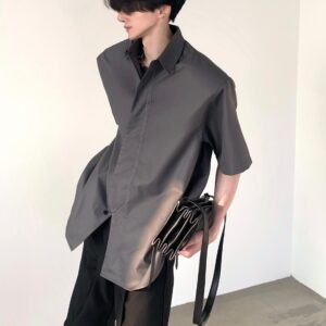 Maxct [Autumnwind] Metallic Coated Leather Shirt Na1234