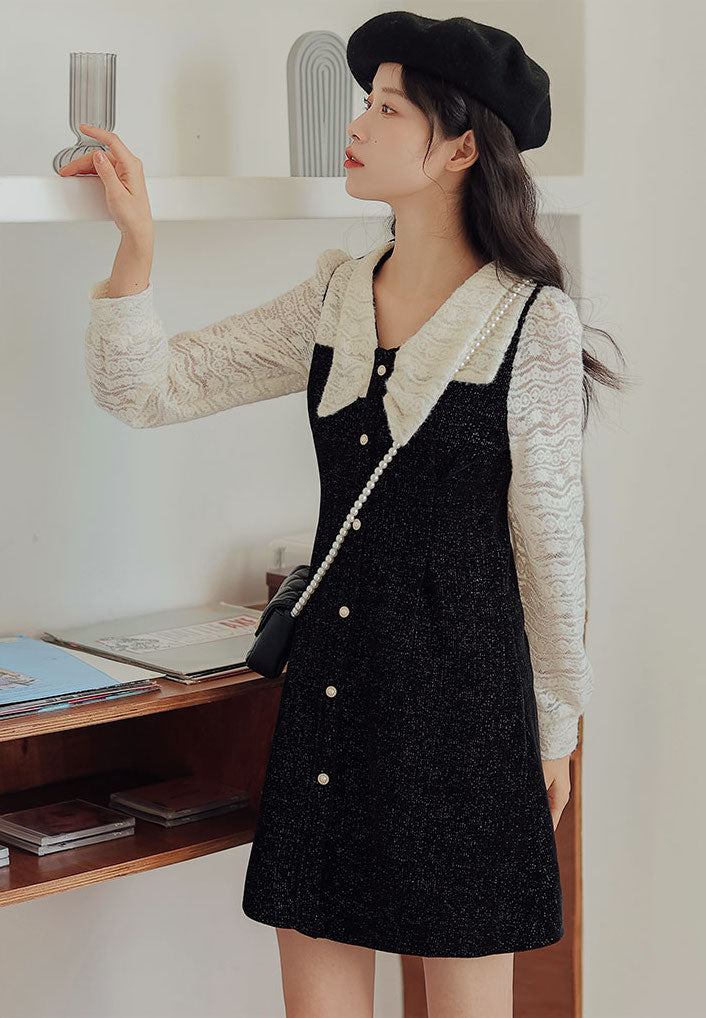 Lace Bow Sweater Dress Maxct