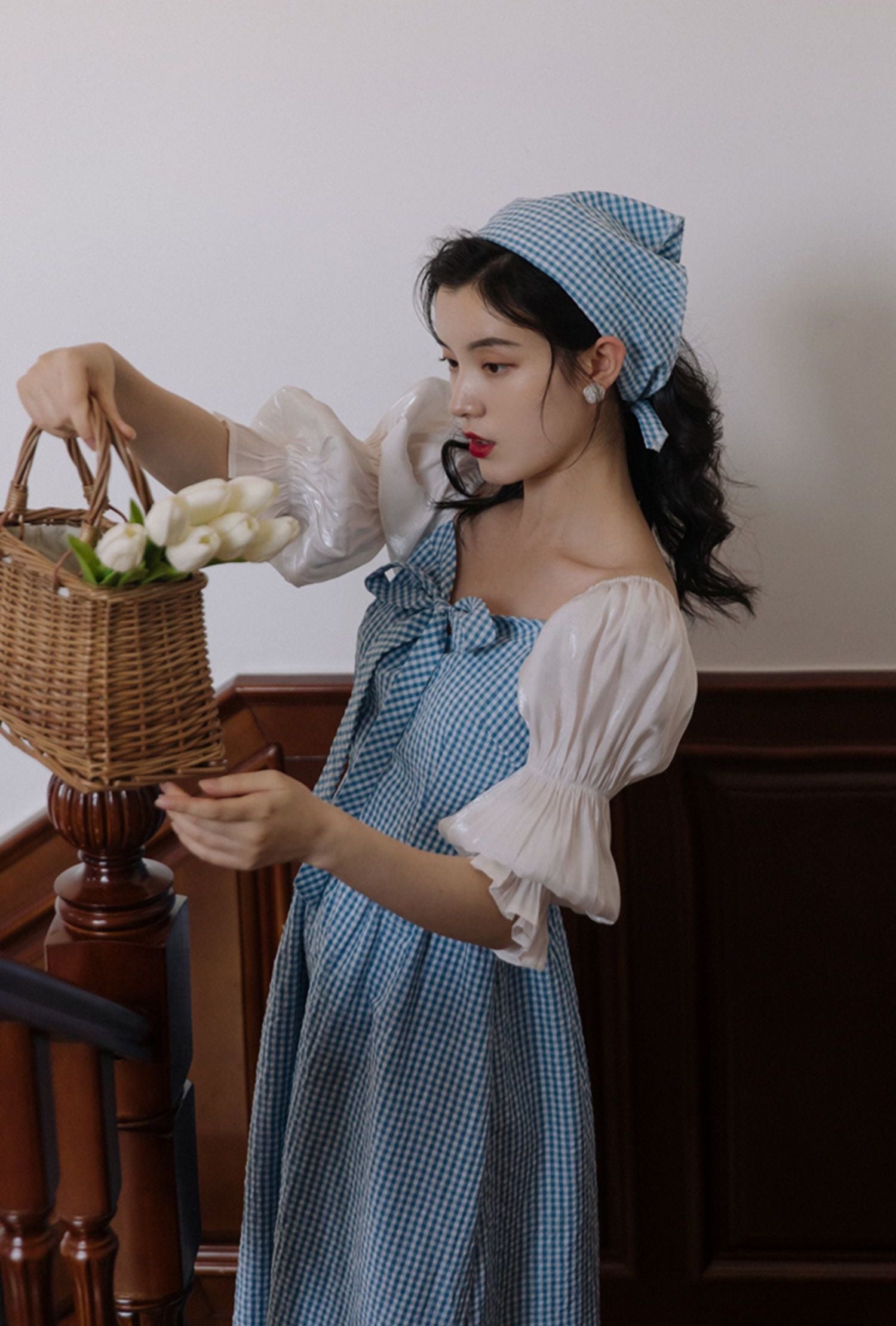 Garden Gingham Midi Dress Maxct