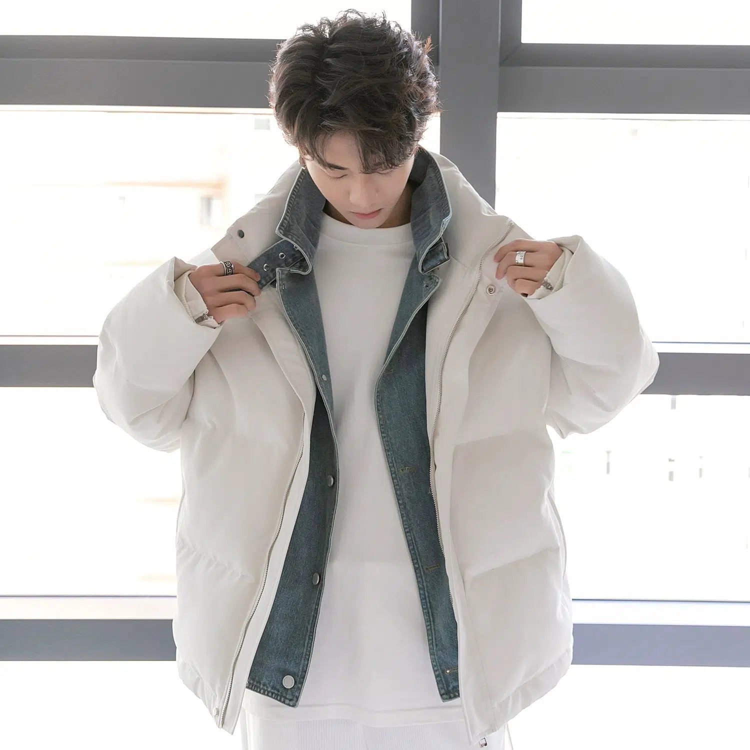 Maxct Two-piece Denim Puffer Jacket