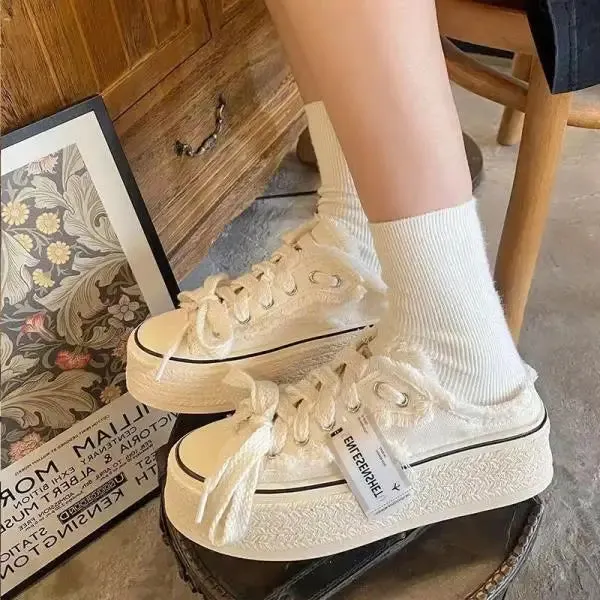 Shoes for Teen Girls Canvas Platform Sneakers Maxct