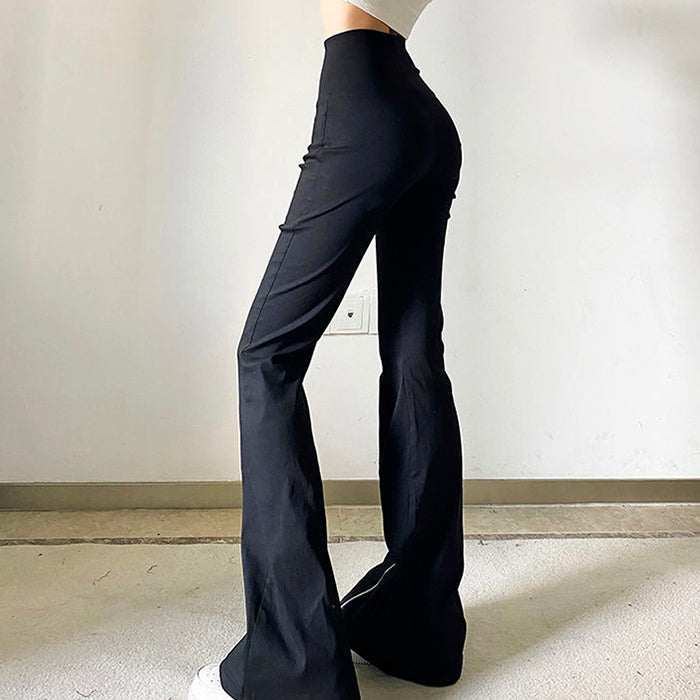 Grunge Zip Up Flared Pants Maxct