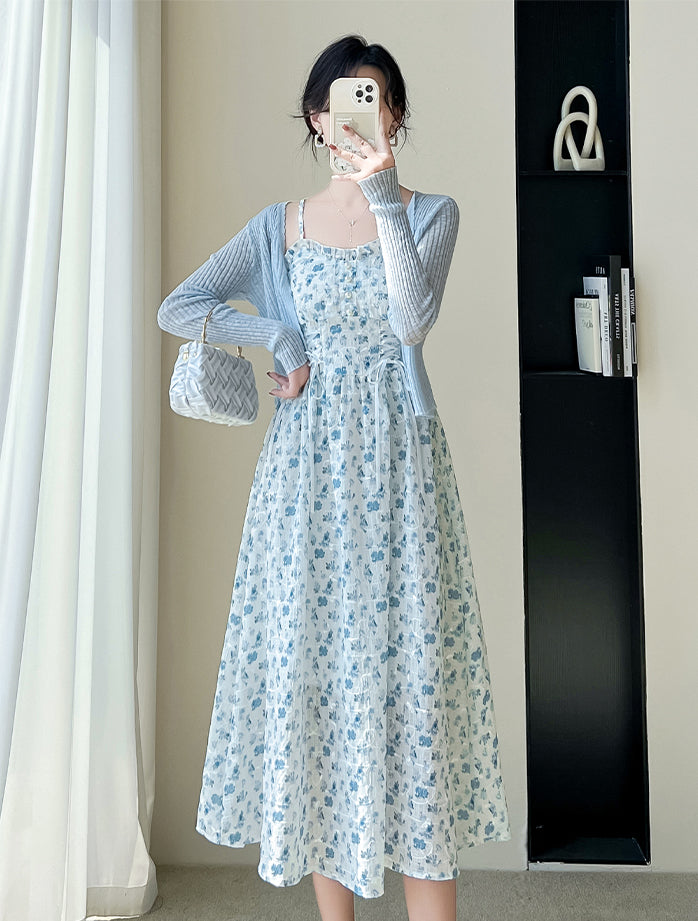 May Flowers Lace Up Cami Dress Maxct