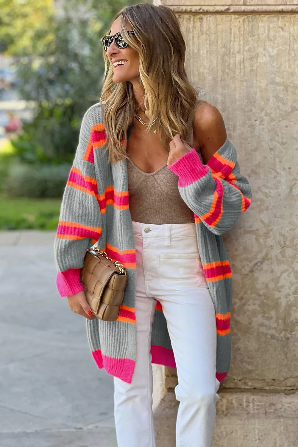 Maxct &Ribbed Long Sleeve Cardigan