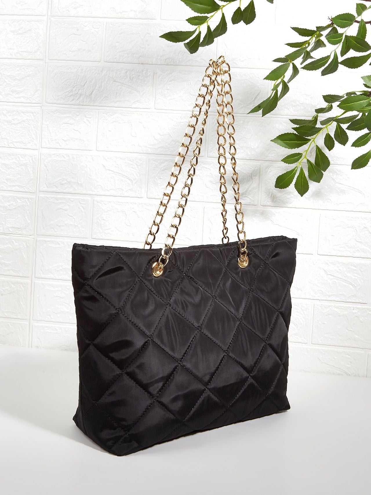 Maxct - Quilted Embossed Chain Shoulder Tote Bag  - Women Tote Bags