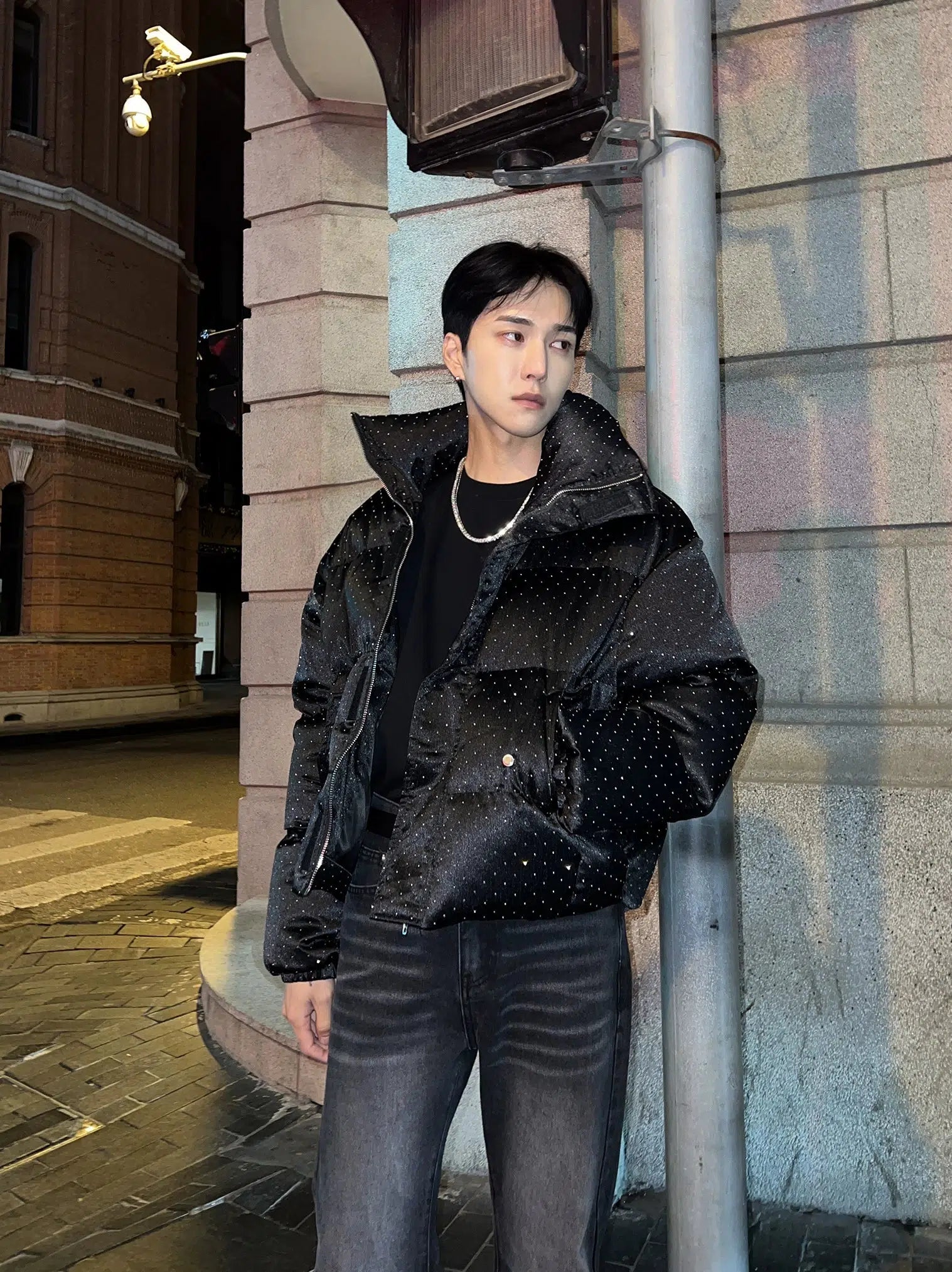 Maxct Star-studded Zipper Down Jacket