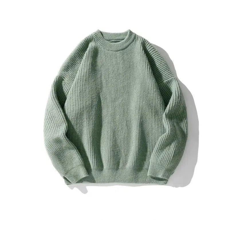 Maxct Pleated Knitted Round Neck Bottoming Sweater