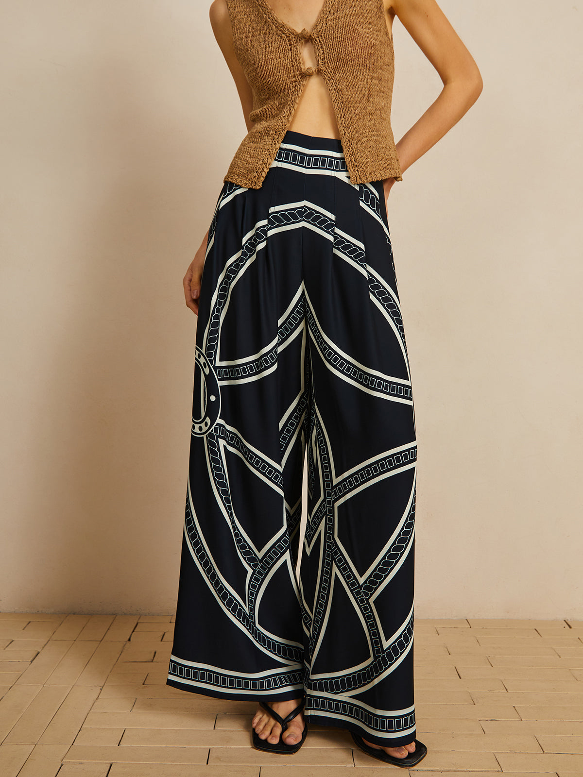 Maxct Print Wide Leg Pants