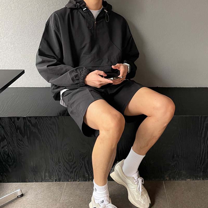 Maxct Loose Hooded Top Shorts Sports Suit