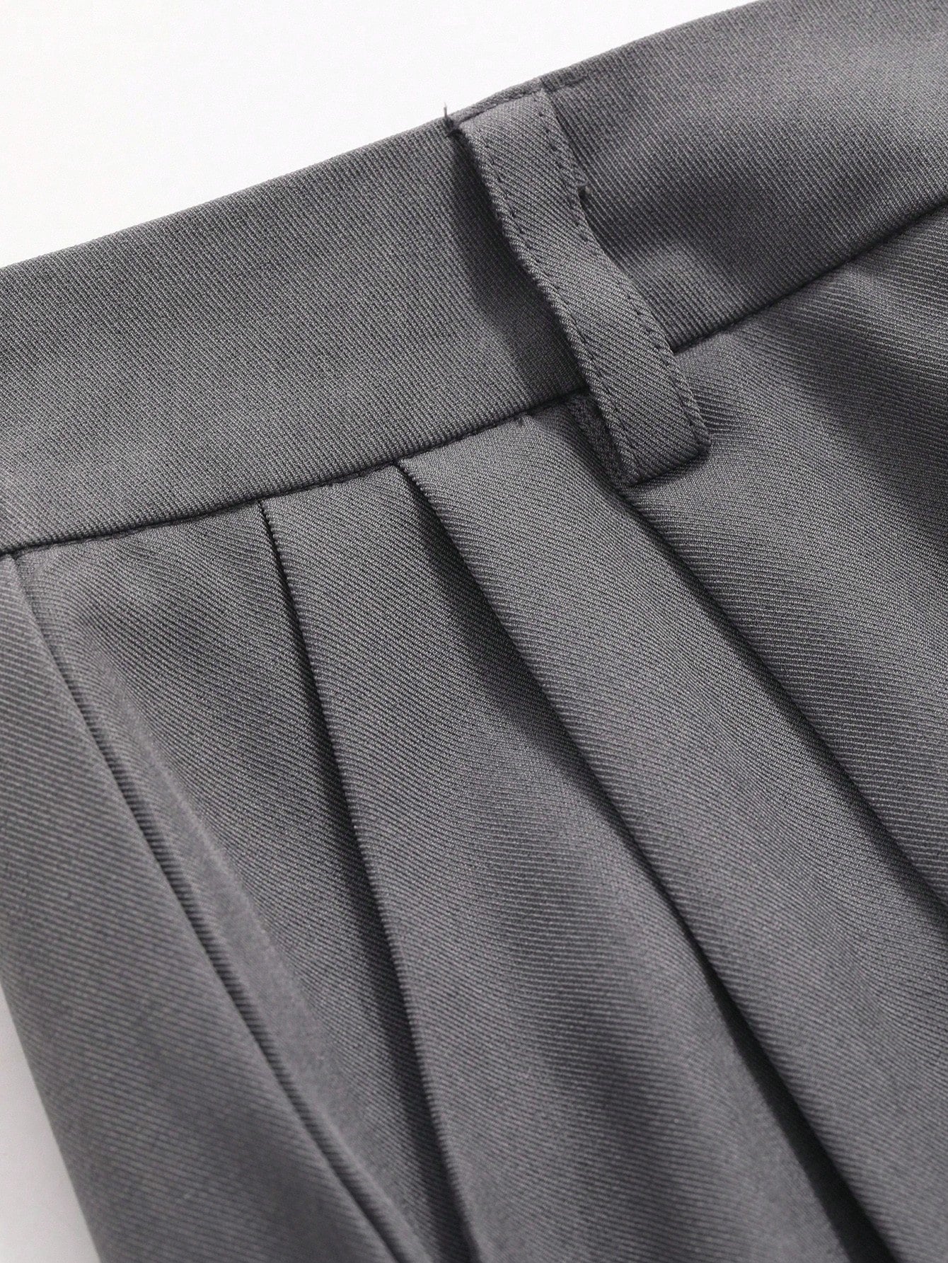 Maxct Women Plain Fold Pleated Wide Leg Suit Pants