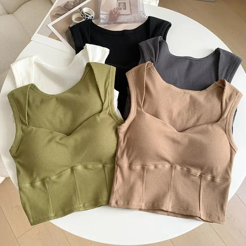 Maxct &Corduroy Square Neck Crop Top