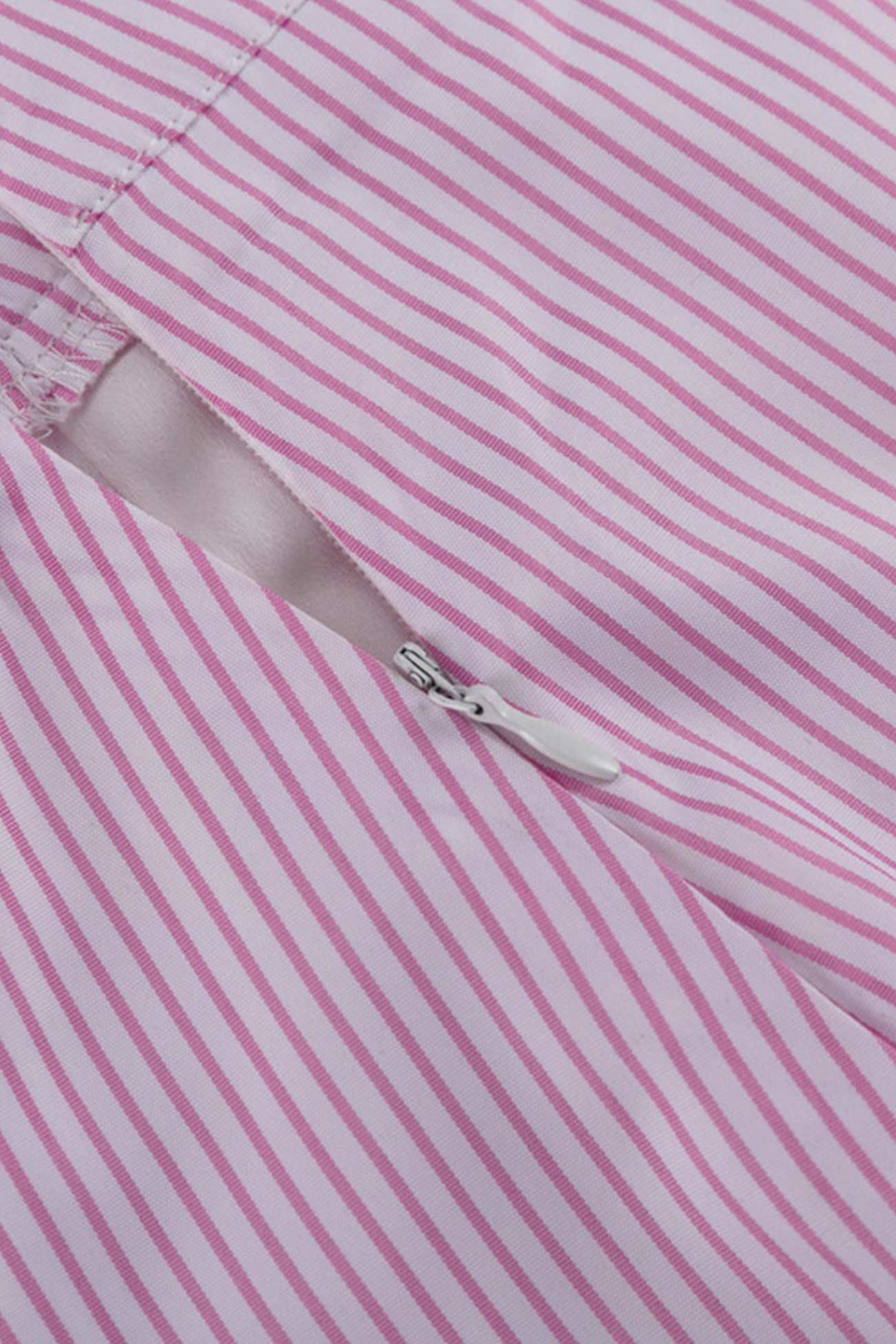 Maxct Pink Striped Print Shirt Mini Skirt Suits