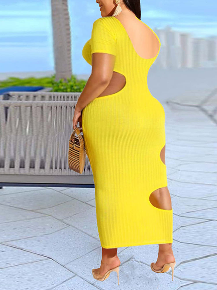 Cut Out Bodycon Midi Dress Maxct