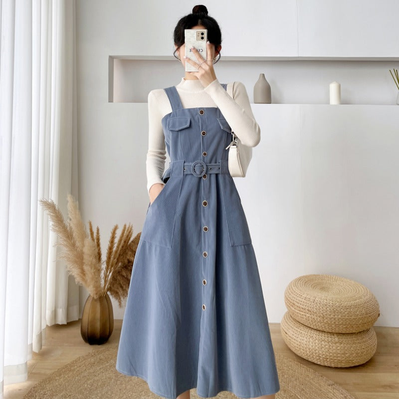 Corduroy Button Up Midi Dress Maxct