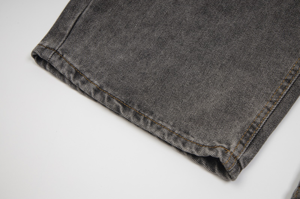 Jeans Pants for Men Straight Patchwork Streetwear Baggy Denim Trousers Unisex Cargos