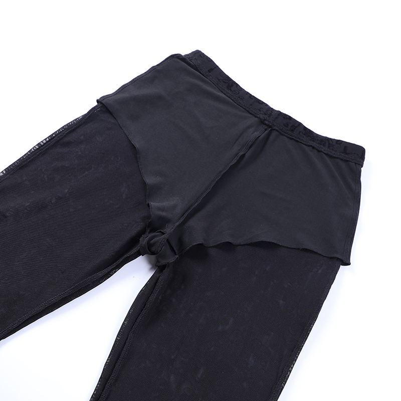Women's Gothic Halloween Lace Spliced Flare Pants