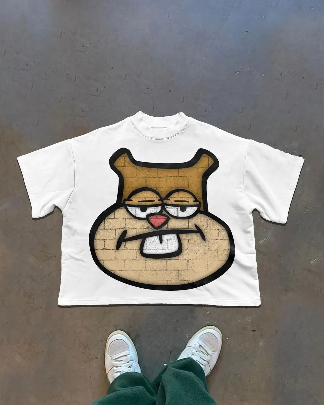 New hip-hop fun women cartoon pattern printed large T-shirt street clothing original cotton men and women short sleeves y2k top