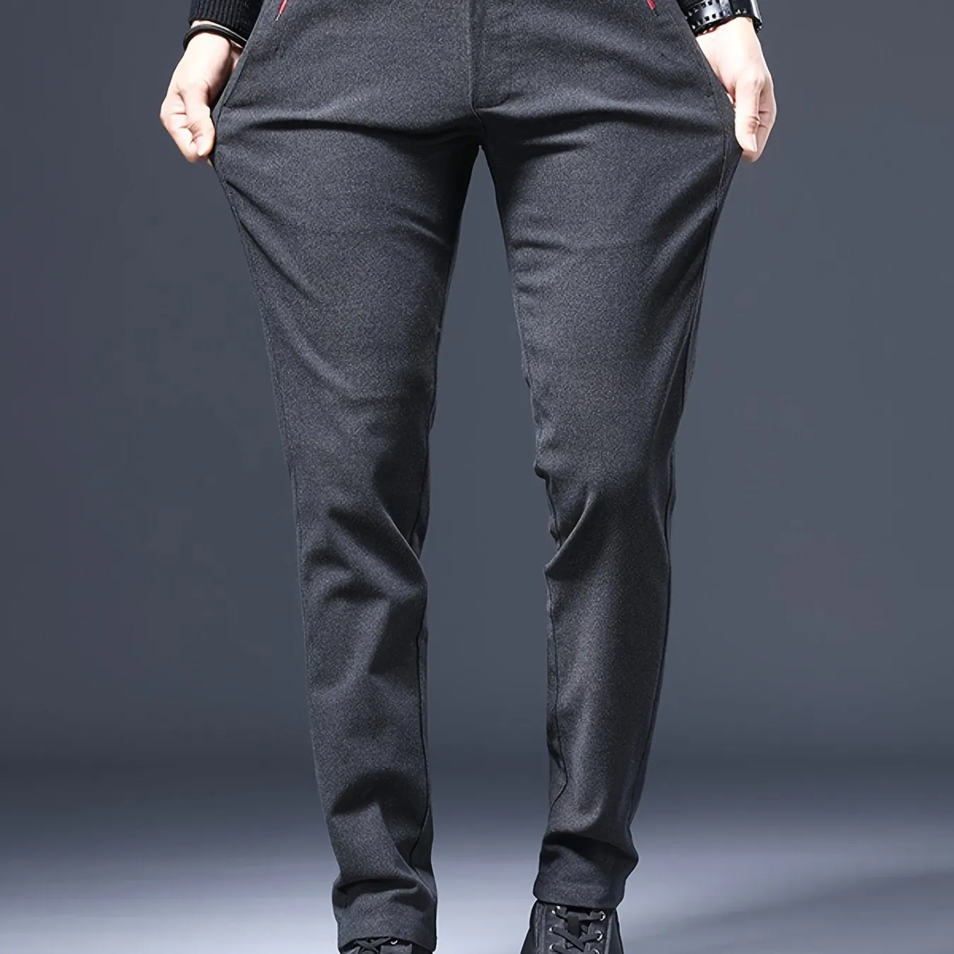 Men's Business Casual Pants Straight Leg Slim Stretch Trousers
