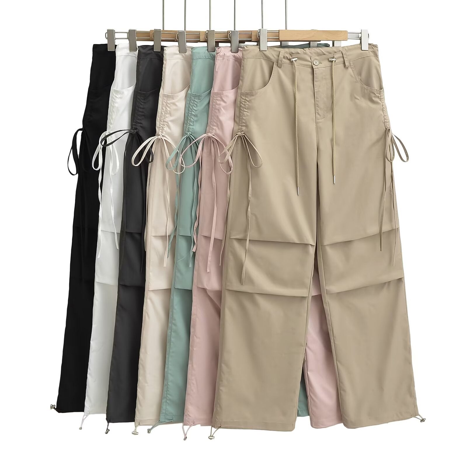 Maxct Side Drawstring Pleated Cargo Pants