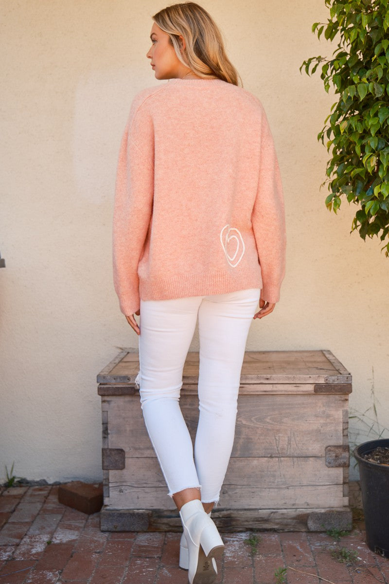 Maxct &And The Why WIFEY & Heart Round Neck Sweater