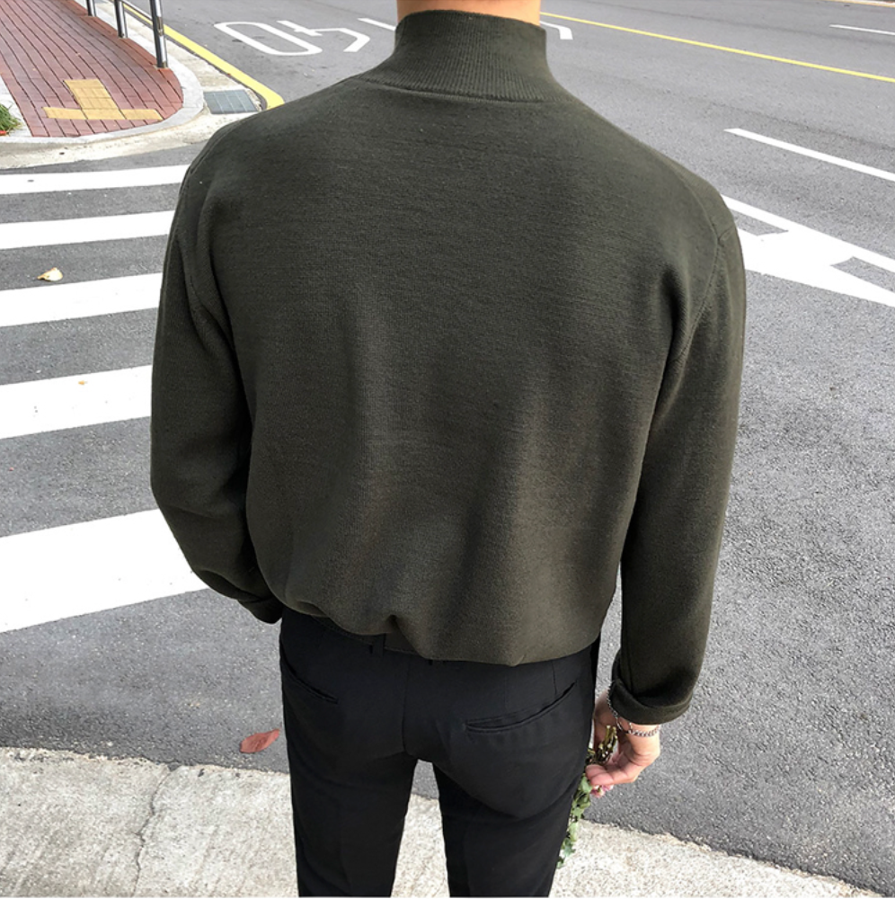 Maxct Green High Neck Sweater