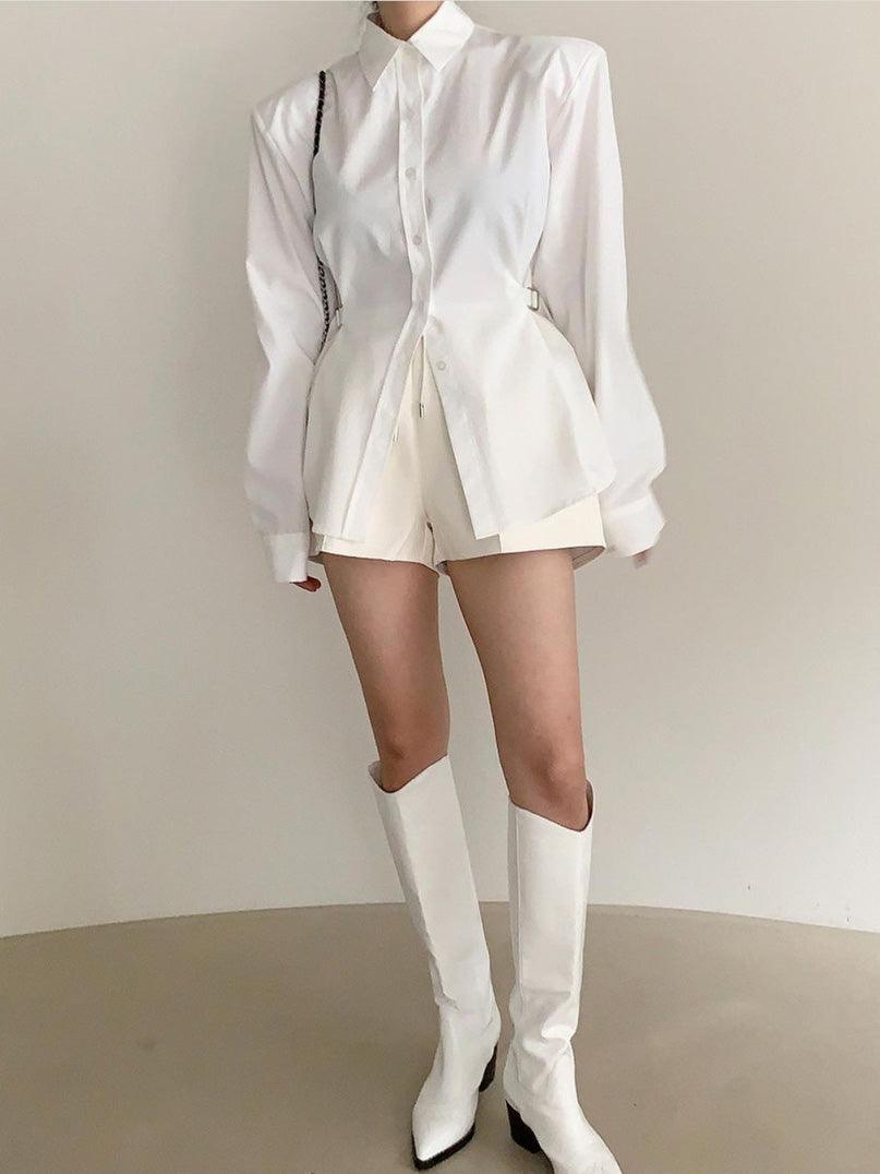 Maxct Simple Adjustable Waist Padded Long Sleeve Shirt - Image 6