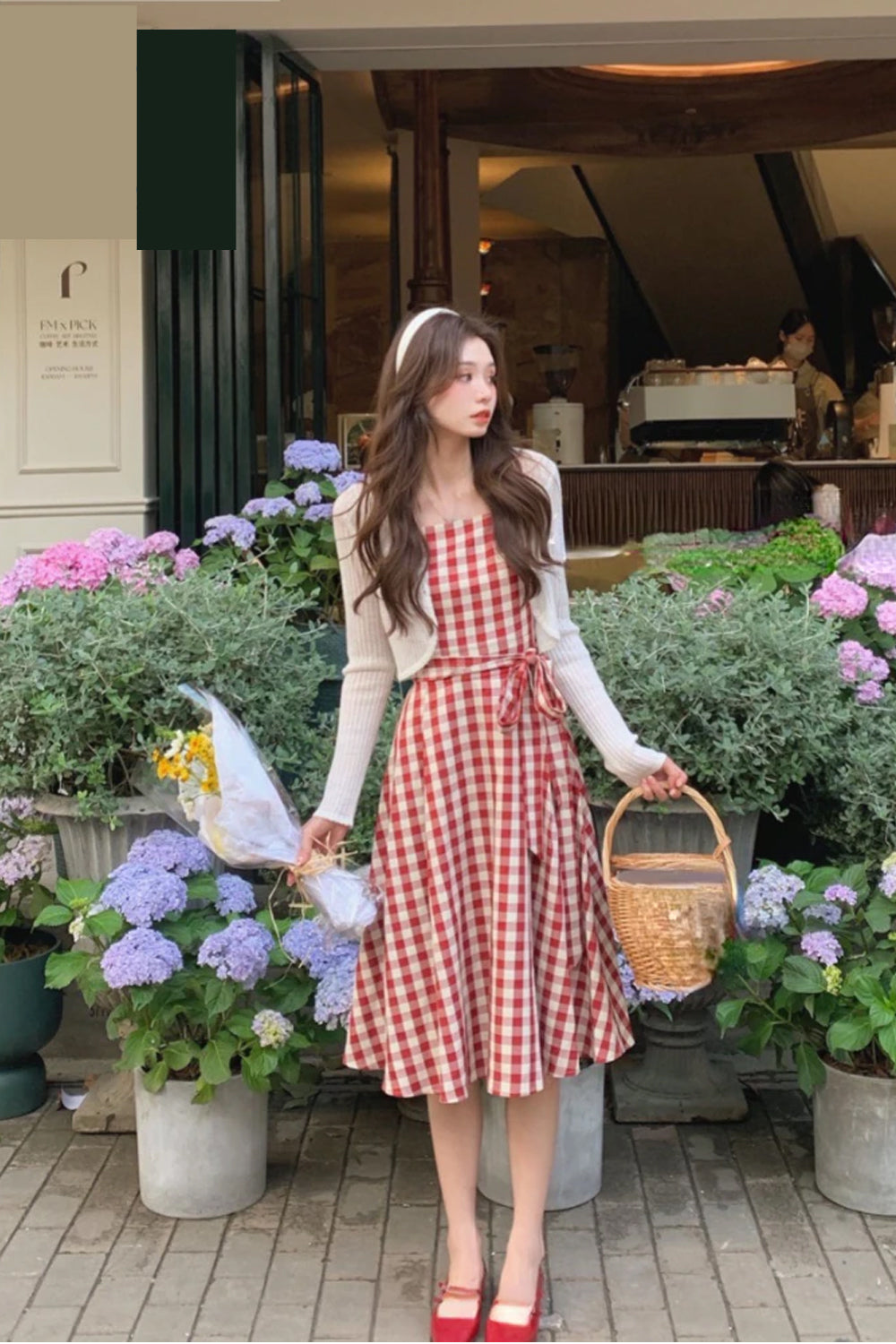 Cute Red Plaid Strappy Dress Maxct