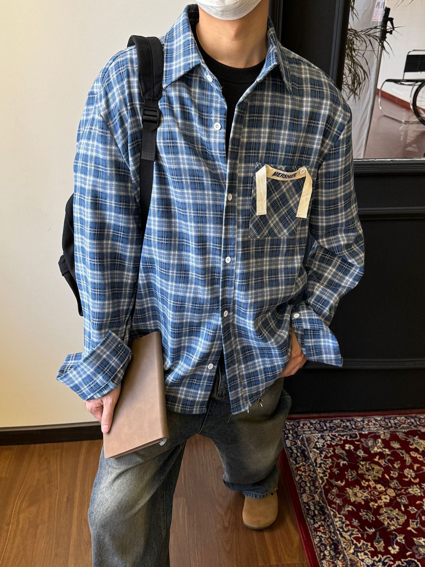 Maxct 90s Streetwear American Style Retro Niche Pocket Design Plaid Shirt Men's Spring And Summer New Loose Casual All-match Jacket Top - Image 16