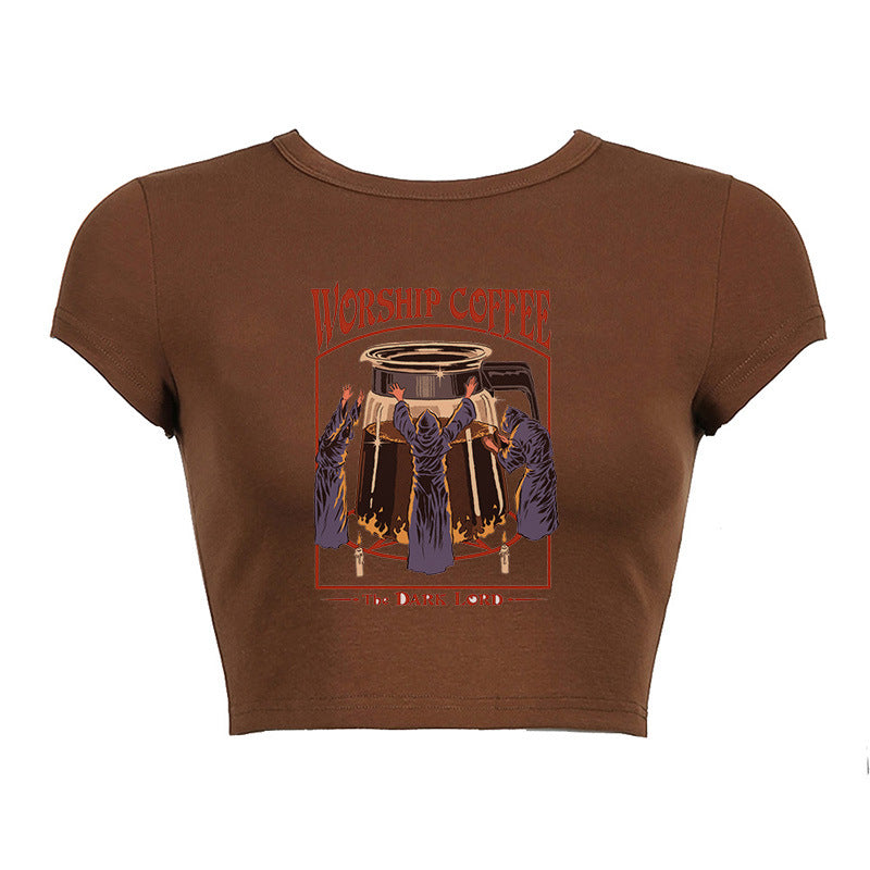 Maxct Round Neck Short Print Shirt