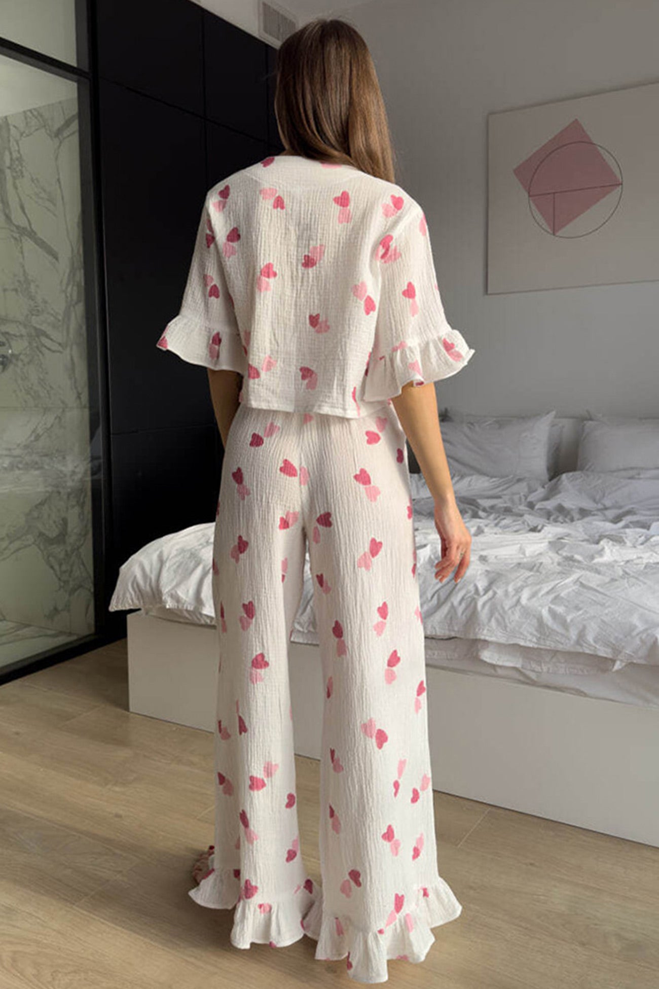 Maxct Printed Ruffle Tie-up Shirt Cotton Suits
