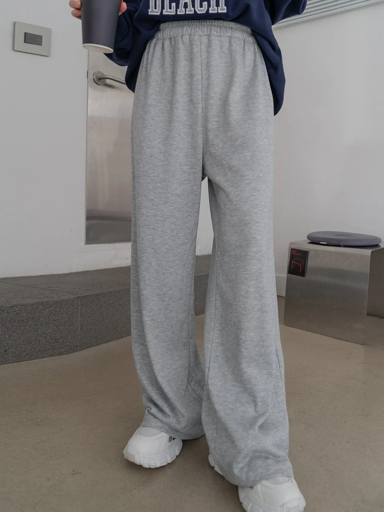 Maxct Solid Elastic Waist Sweatpants
