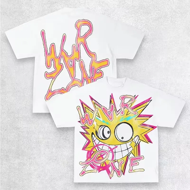 Maxct Y2K T Shirt Men Exaggerate Gothic Graphic Print Harajuku Punk Streetwear Cotton Round Neck Oversized Short Sleeve Tops Tees New
