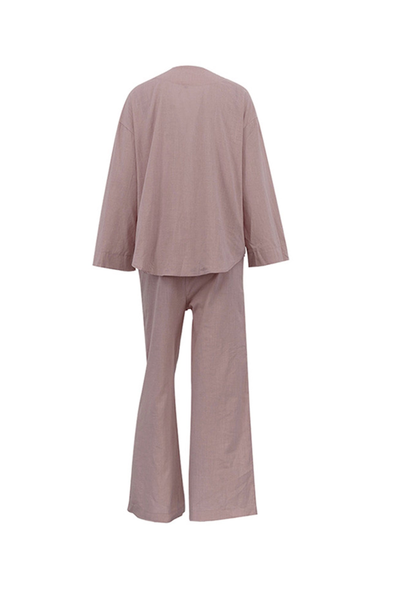 Maxct Tie-front Long Sleeve Shirt Cotton Suits