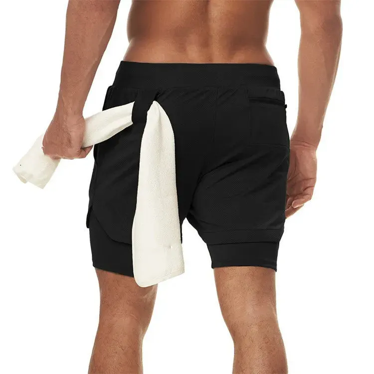 2-in-1 Running & Gym Mens Quick Dry Shorts Maxct