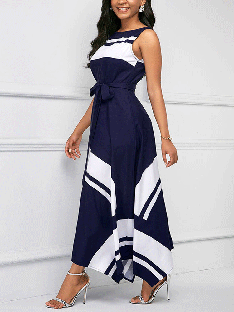 Hem Sleeveless Maxi Dress Maxct