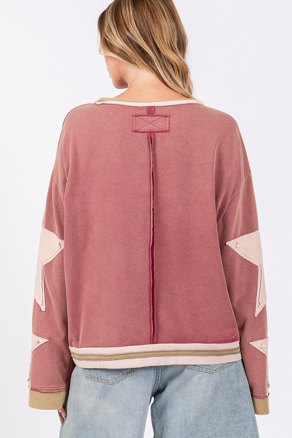 Maxct &SAGE + FIG French Terry Star Applique Patch Sweatshirt