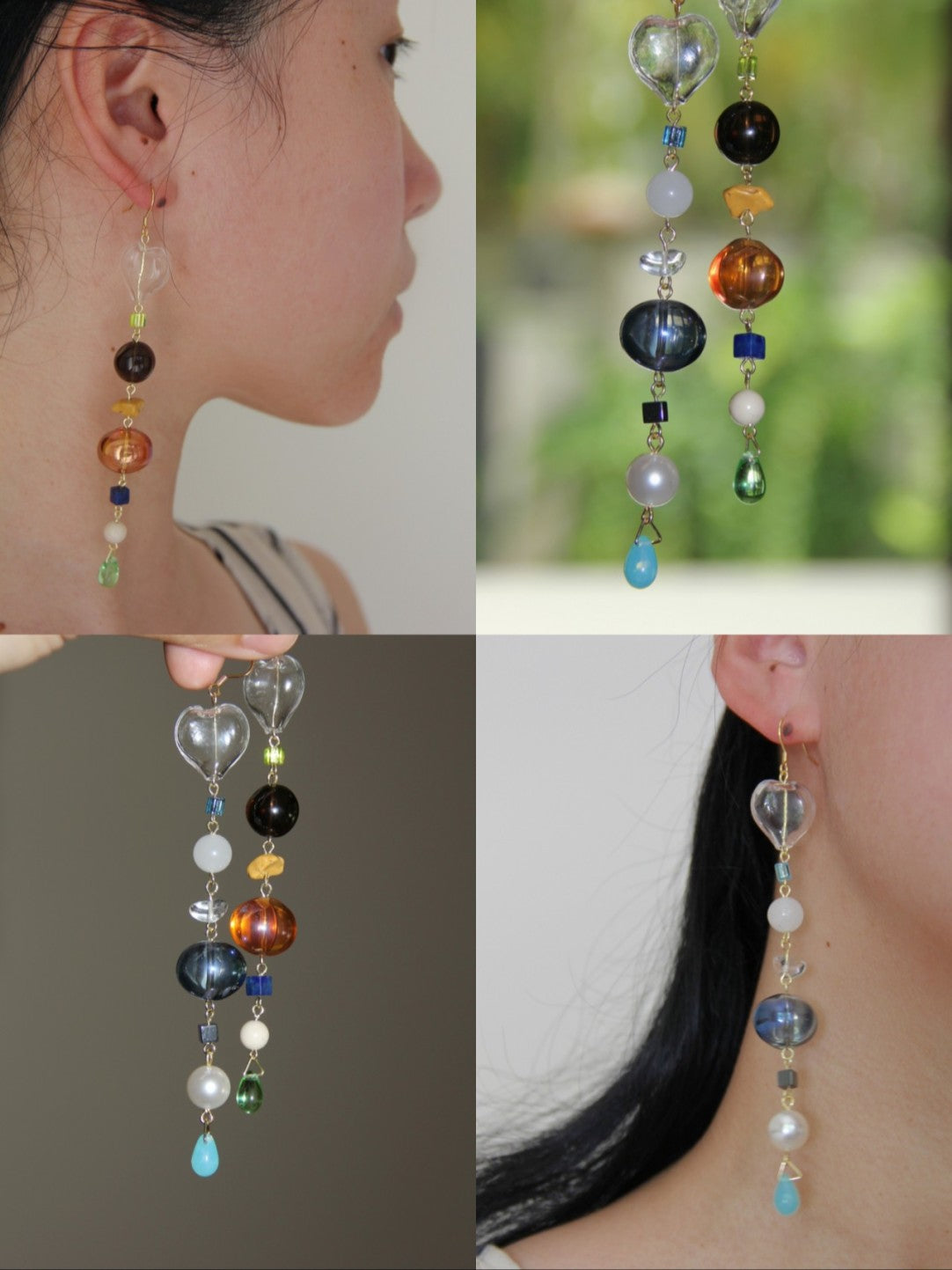 Mint Sparkling Water Long Earrings