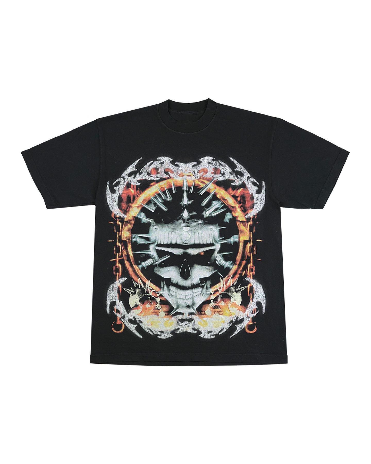 90s Streetwear Gothic Streetwear T Shirts Men Harajuku Retro Print Pattern Oversized Tshirt Y2K Punk Skull Demon Graphic Short Sleeved Tops