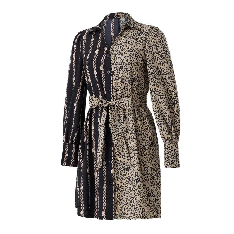 Women's Printed Long Sleeve Dress Casual Bandage Mini A-line Dresses Sexy Party Summer Feminias Vestidos Women Clothes