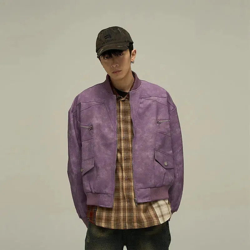 Maxct Retro Washed PU Leather Jacket