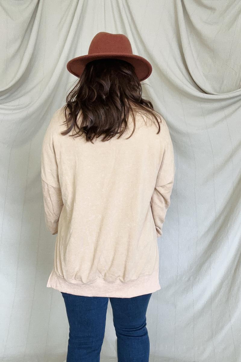 Maxct &Drop Shoulder Ribbed Trim Oversized Sweatshirt