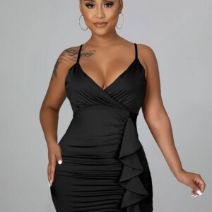 Ruffle Bodycon Ruch Wrap Dress Maxct