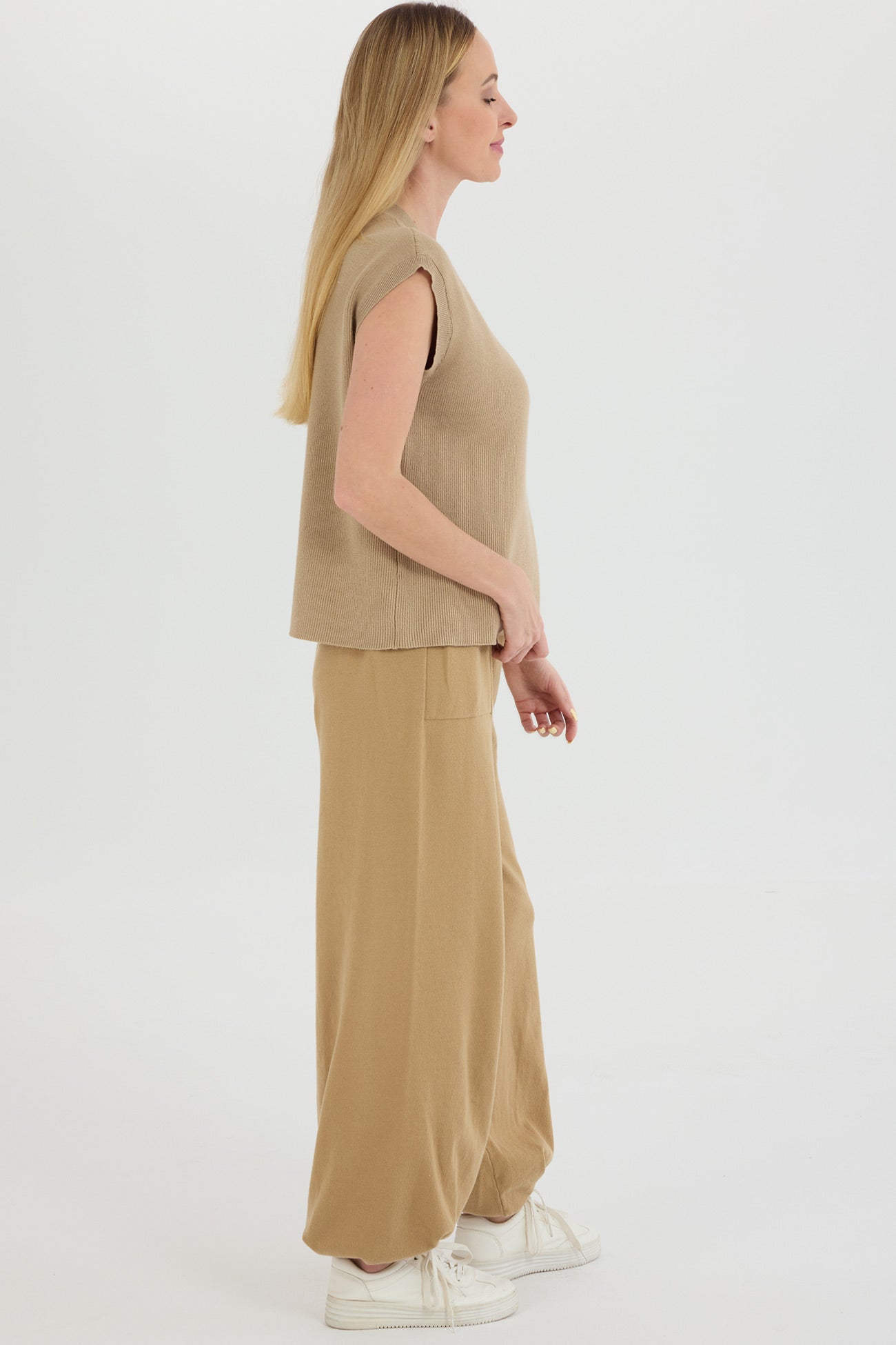 Maxct V Neck Knit Tank Top Pants Suits - Image 5